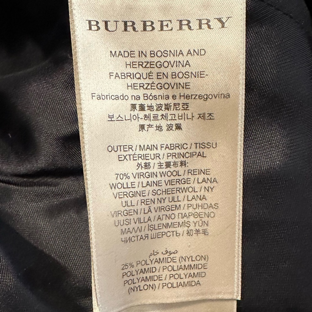 Burberry Brit Rushfield Wool Cashmere Blend Black Trench Coat 4 Shearling Collar - Picture 14 of 16